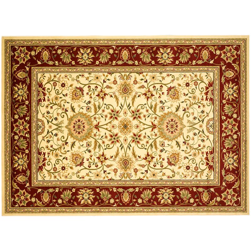 Safavieh Lyndhurst Framed Floral Print Rug, White, 8Ft Sq