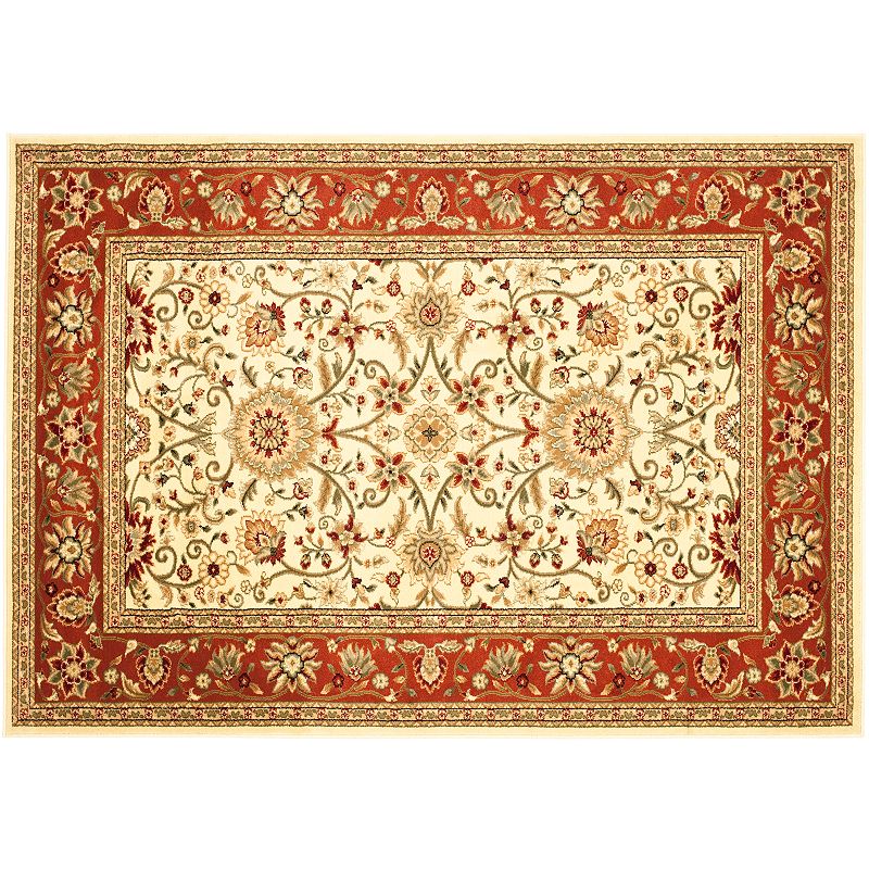 Safavieh Lyndhurst Framed Floral Print Rug, White, 5X7.5 Ft