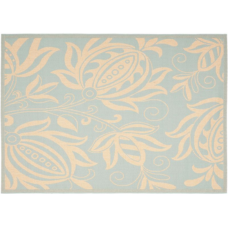 Safavieh Courtyard Floral Indoor Outdoor Patio Rug, Blue, 8X11 Ft