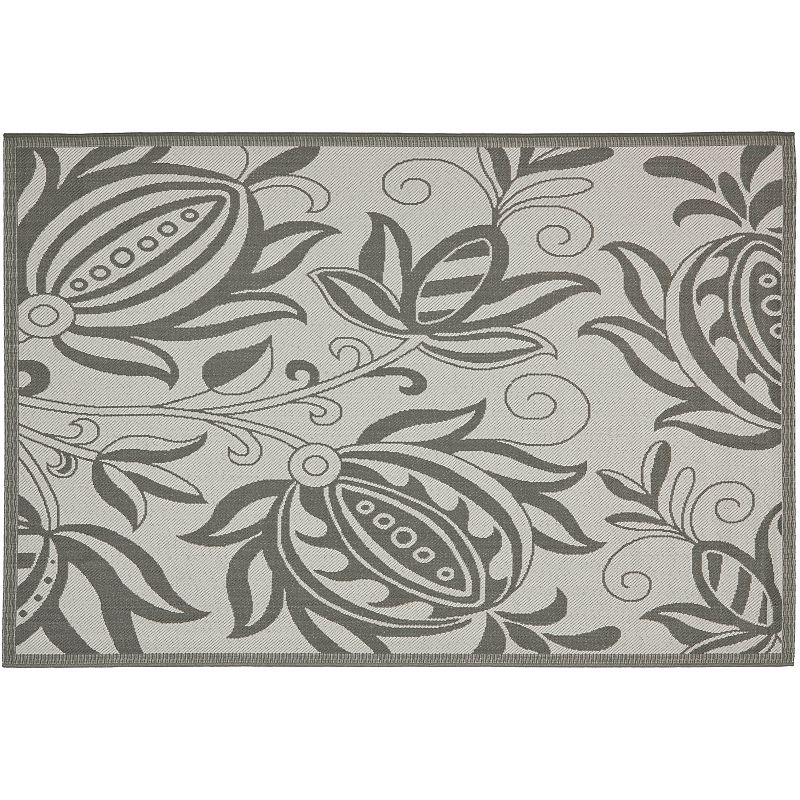 Safavieh Courtyard Floral Indoor Outdoor Patio Rug, Grey, 8X11 Ft