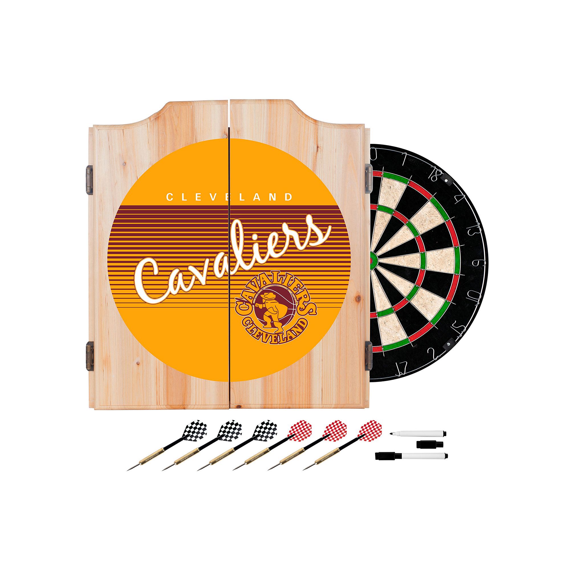 Cleveland Cavaliers Hardwood Classics Wood Dart Cabinet Set, Team