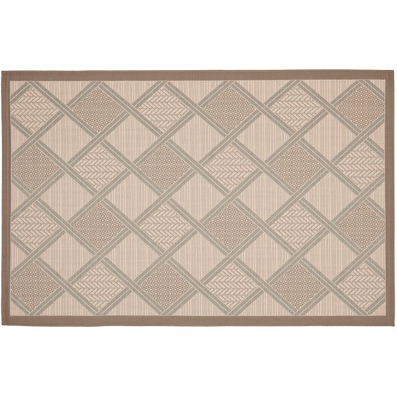 Safavieh Courtyard Geometric Diamond Indoor Outdoor Rug, Beig/Green, 8X11 Ft