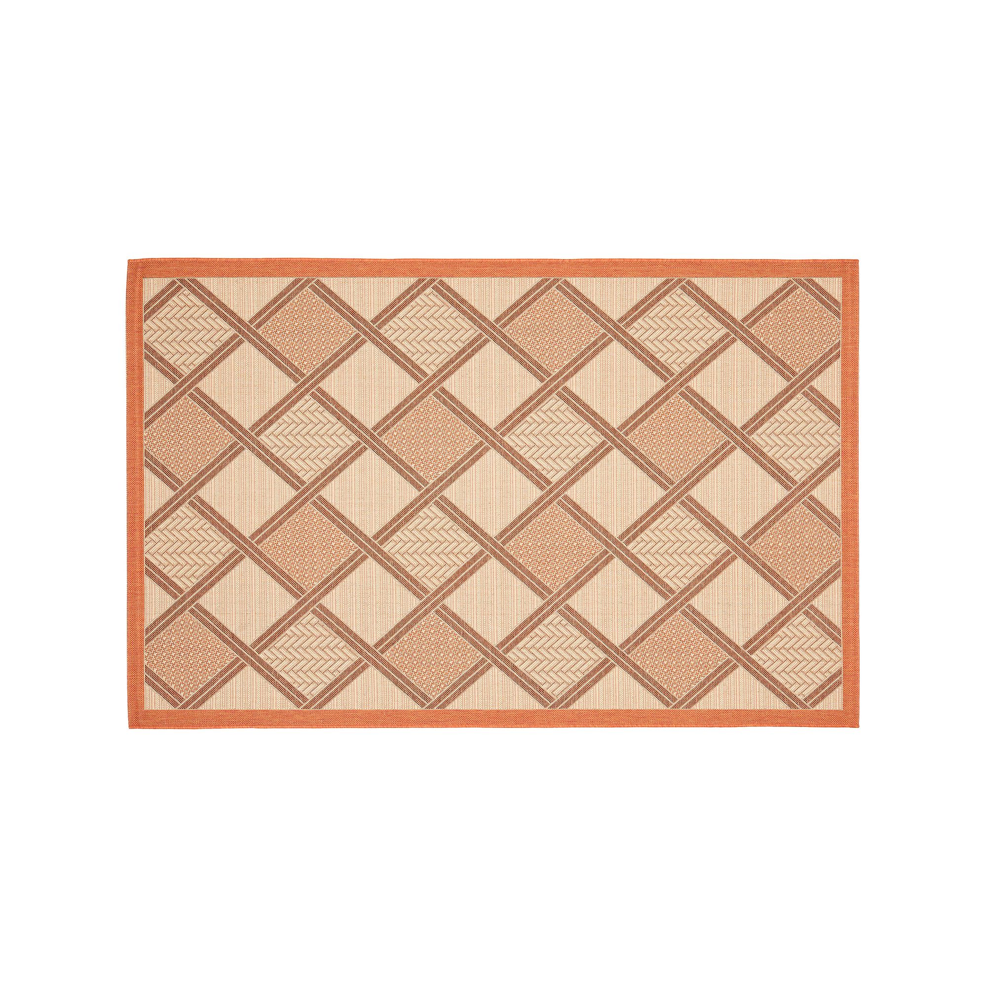 Safavieh Courtyard Geometric Diamond Indoor Outdoor Rug, Ivory Terracotta