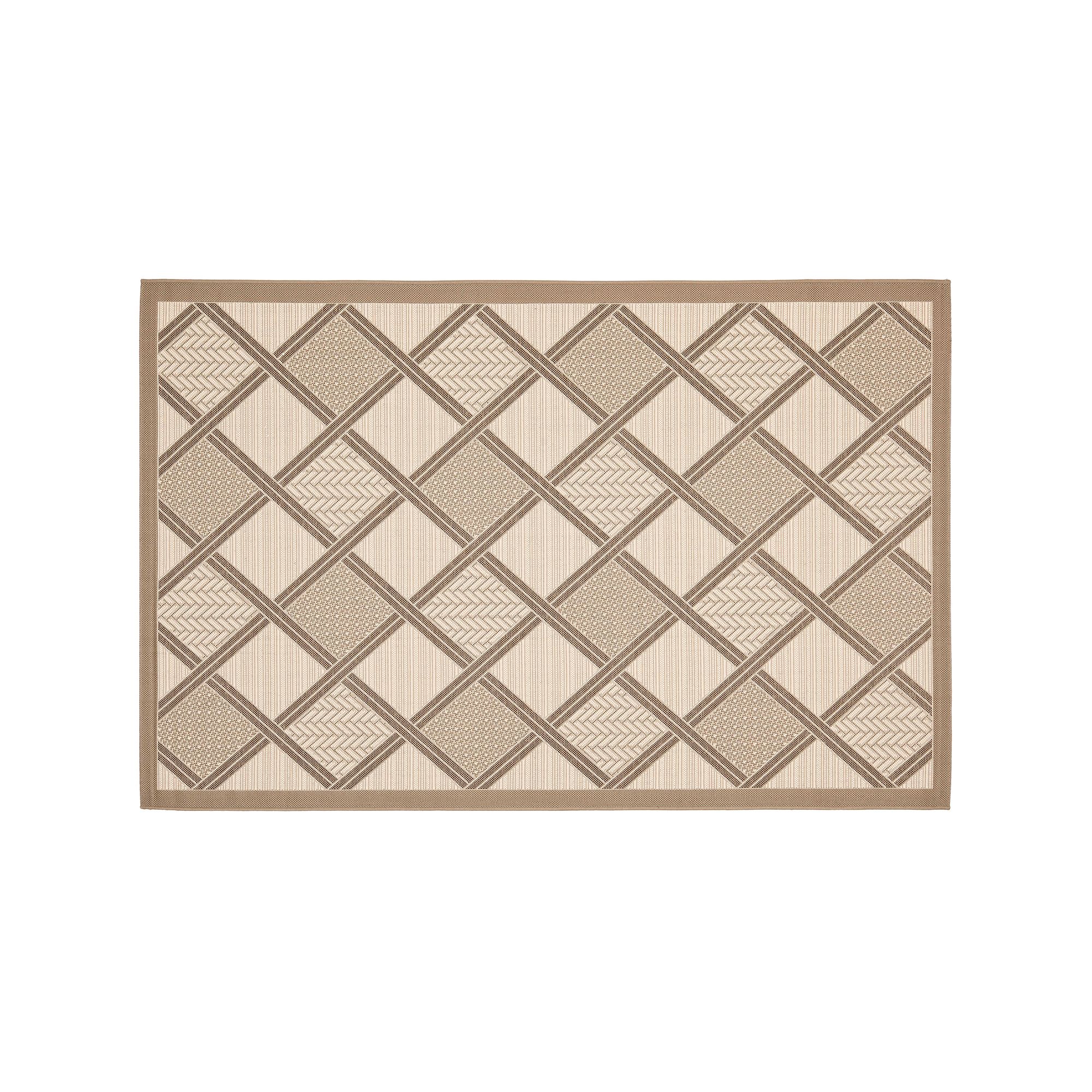 Safavieh Courtyard Geometric Diamond Indoor Outdoor Rug, Dark Beige