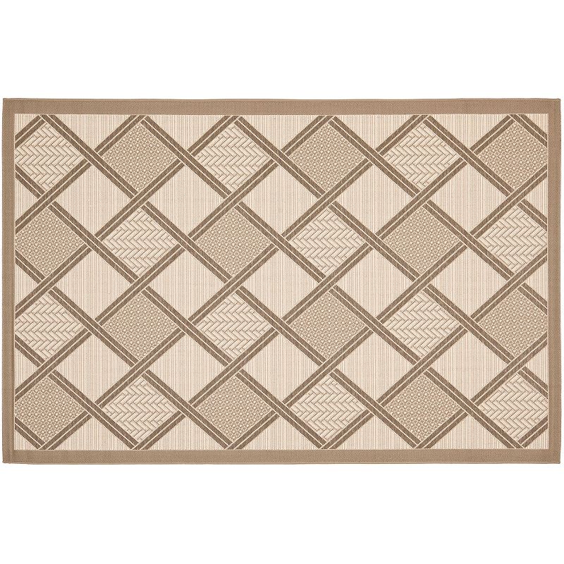 Safavieh Courtyard Geometric Diamond Indoor Outdoor Rug, Beig/Green, 8X11 Ft