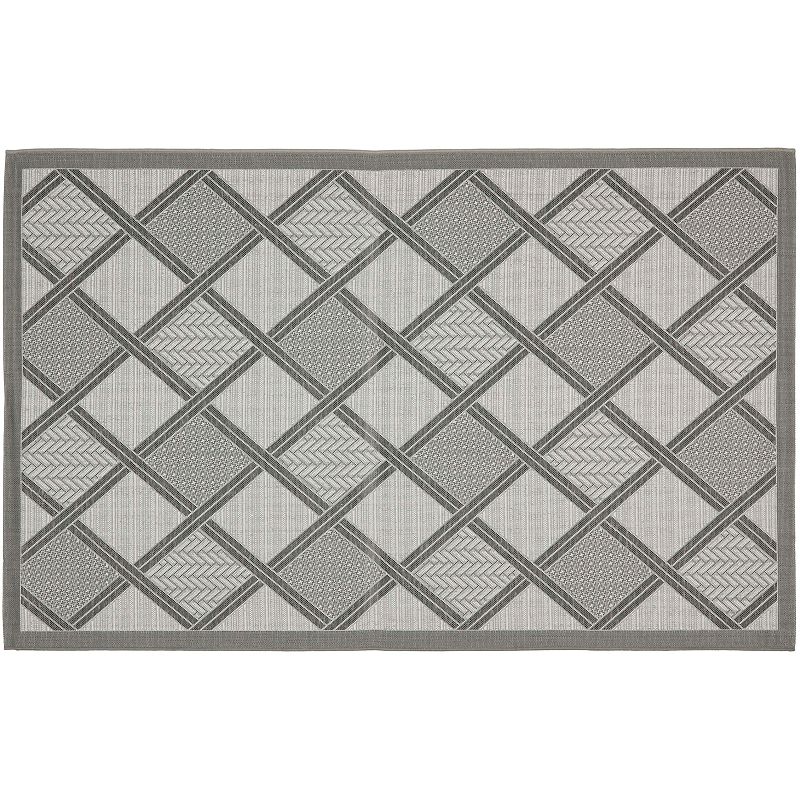 Safavieh Courtyard Geometric Diamond Indoor Outdoor Rug, Grey, 8X11 Ft