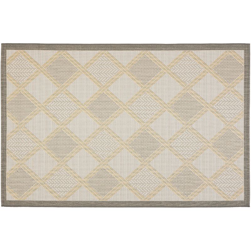 Safavieh Courtyard Geometric Diamond Indoor Outdoor Rug, Grey, 8X11 Ft