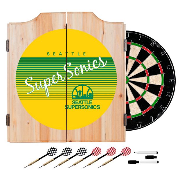 Trademark 20.5 in. Seattle Super Sonics Hardwood Classics NBA Wood Dart  Cabinet Set NBA7000HC-SSS - The Home Depot