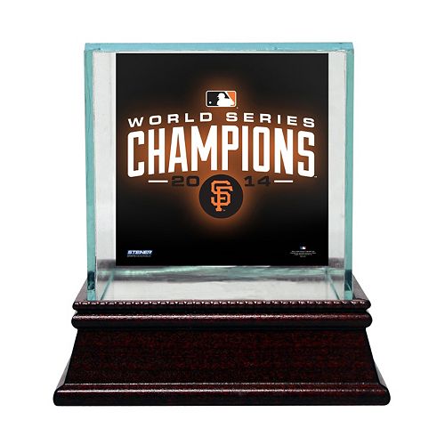 Steiner Sports Glass Single Baseball Display Case with San Francisco Giants 2014 World Series Champions Background and Authentic Field Dirt