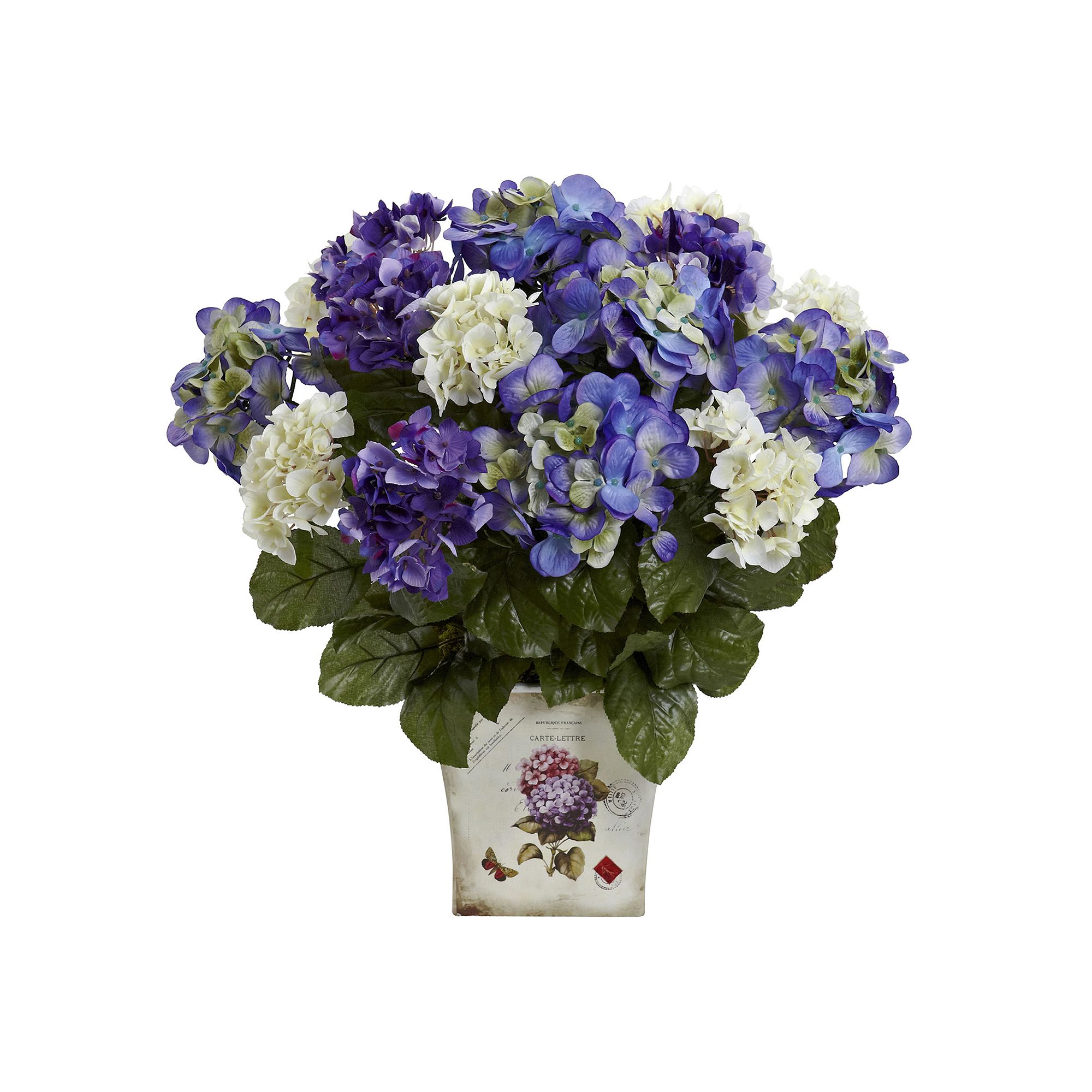 nearly natural Mixed Hydrangea Floral Arrangement, Red