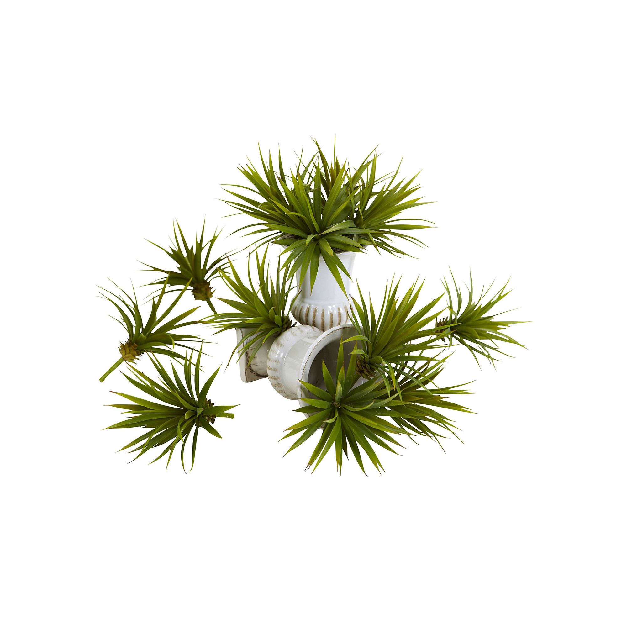 nearly natural 12-piece Mini Spiky Agave Succulent Arrangement Set, Orange