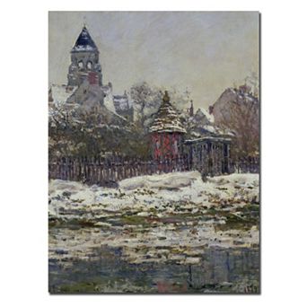 Trademark Fine Art ''The Church at Vetheuil 1879'' Canvas Wall Art by Claude Monet