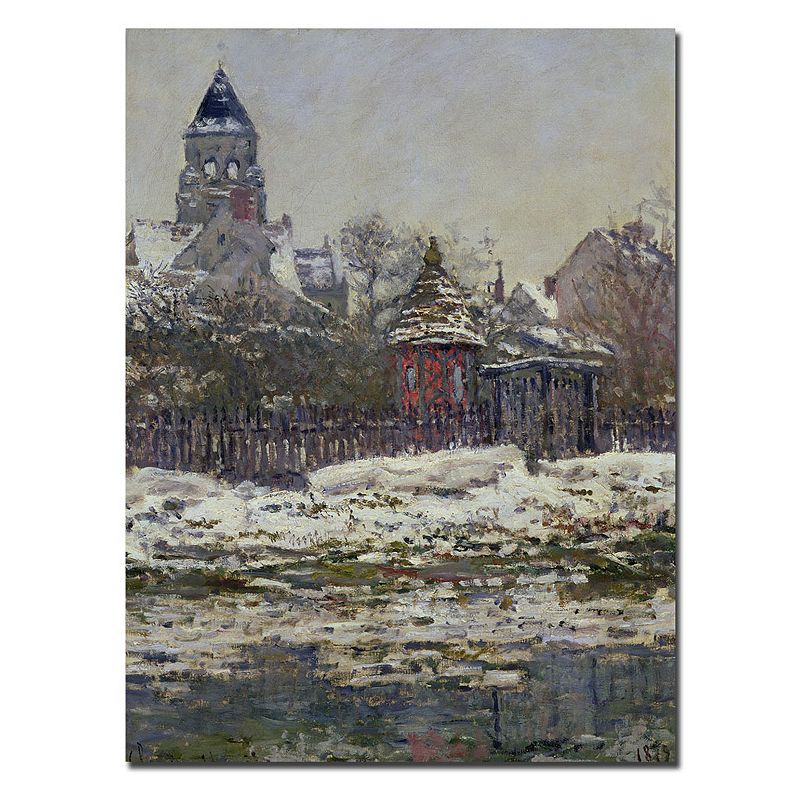 Trademark Fine Art The Church at Vetheuil 1879 Canvas Wall Art by Claud