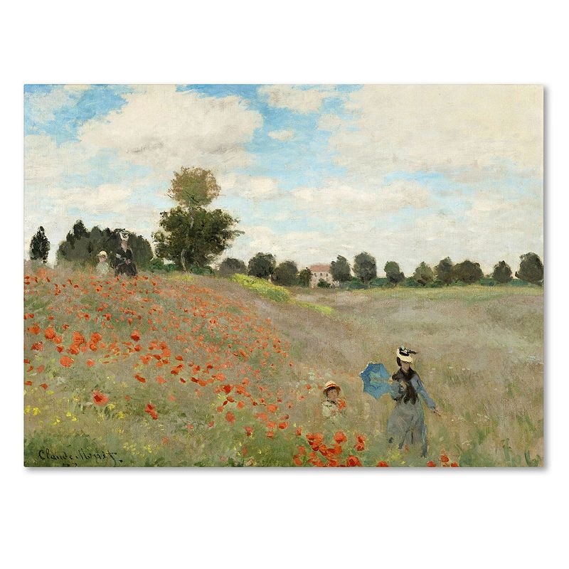 Trademark Fine Art Wild Poppies Near Argenteuil Canvas Wall Art by Clau