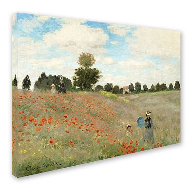 Trademark Fine Art ''Wild Poppies Near Argenteuil'' Canvas Wall Art by Claude Monet