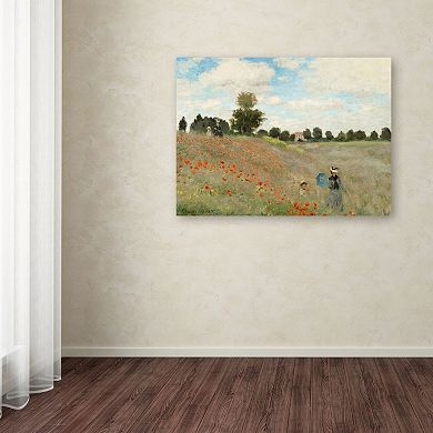 Trademark Fine Art ''Wild Poppies Near Argenteuil'' Canvas Wall Art by Claude Monet
