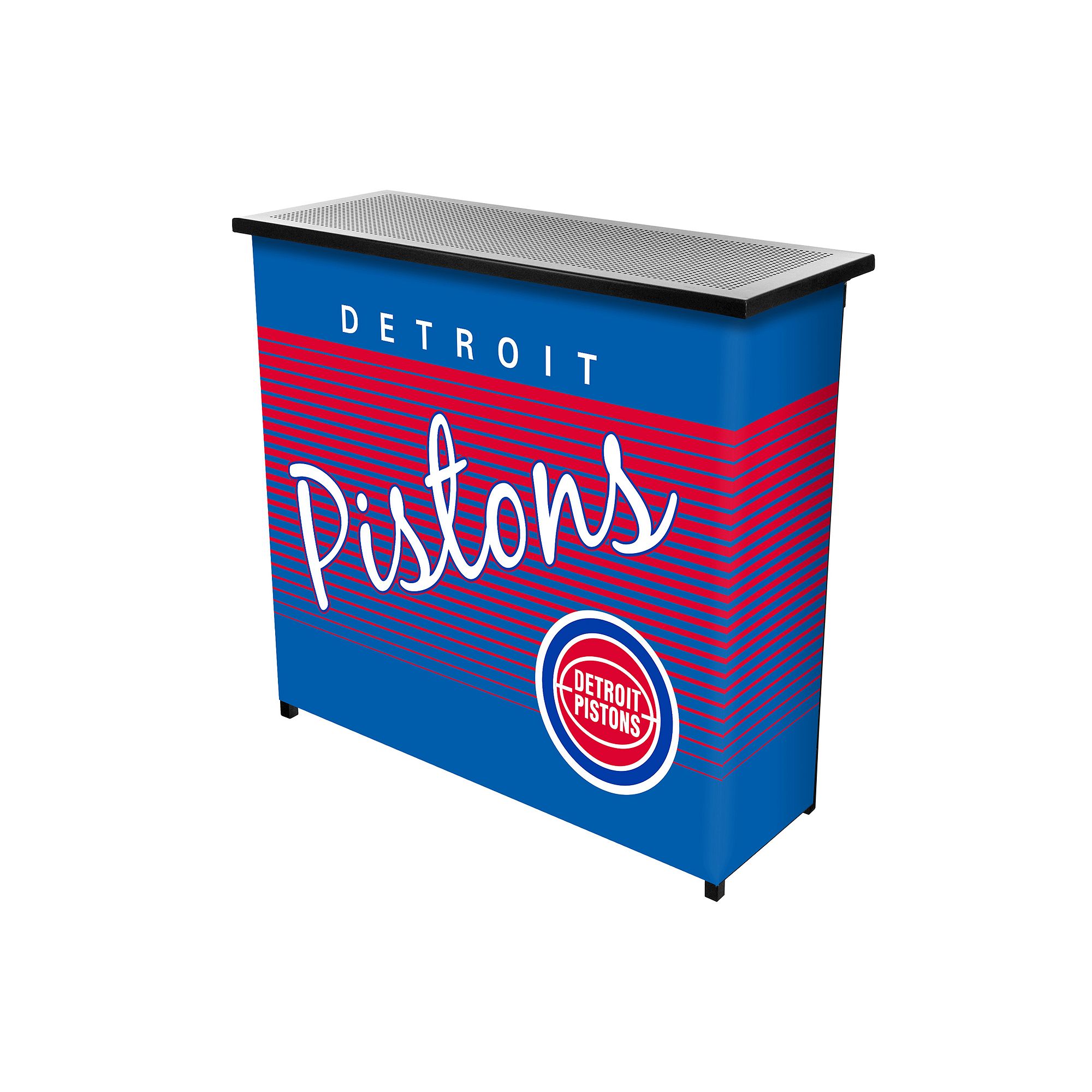 Detroit Pistons Hardwood Classics 2-Shelf Portable Bar with Case, Pis Team