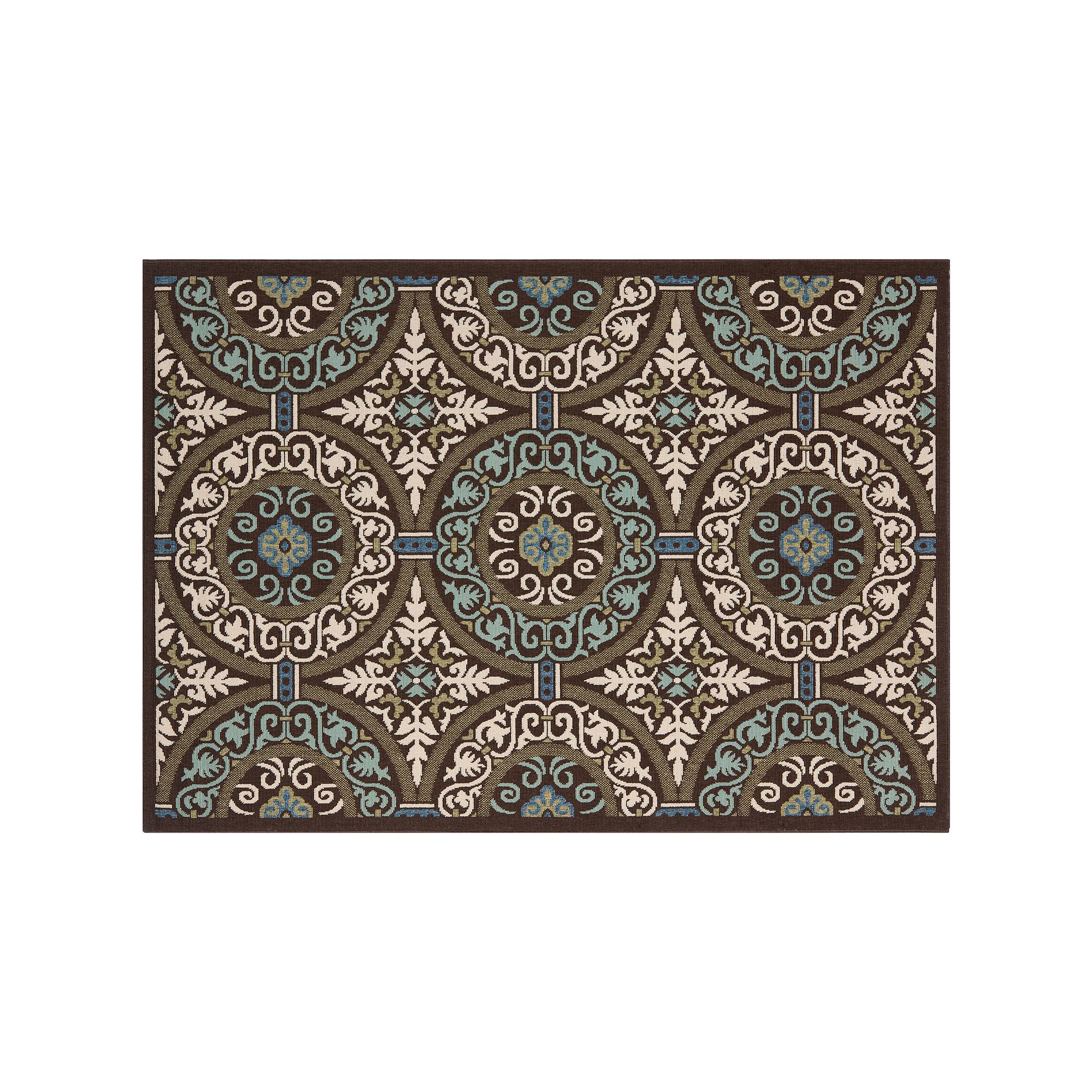 Safavieh Veranda Garden Medallion Indoor Outdoor Rug, Brown