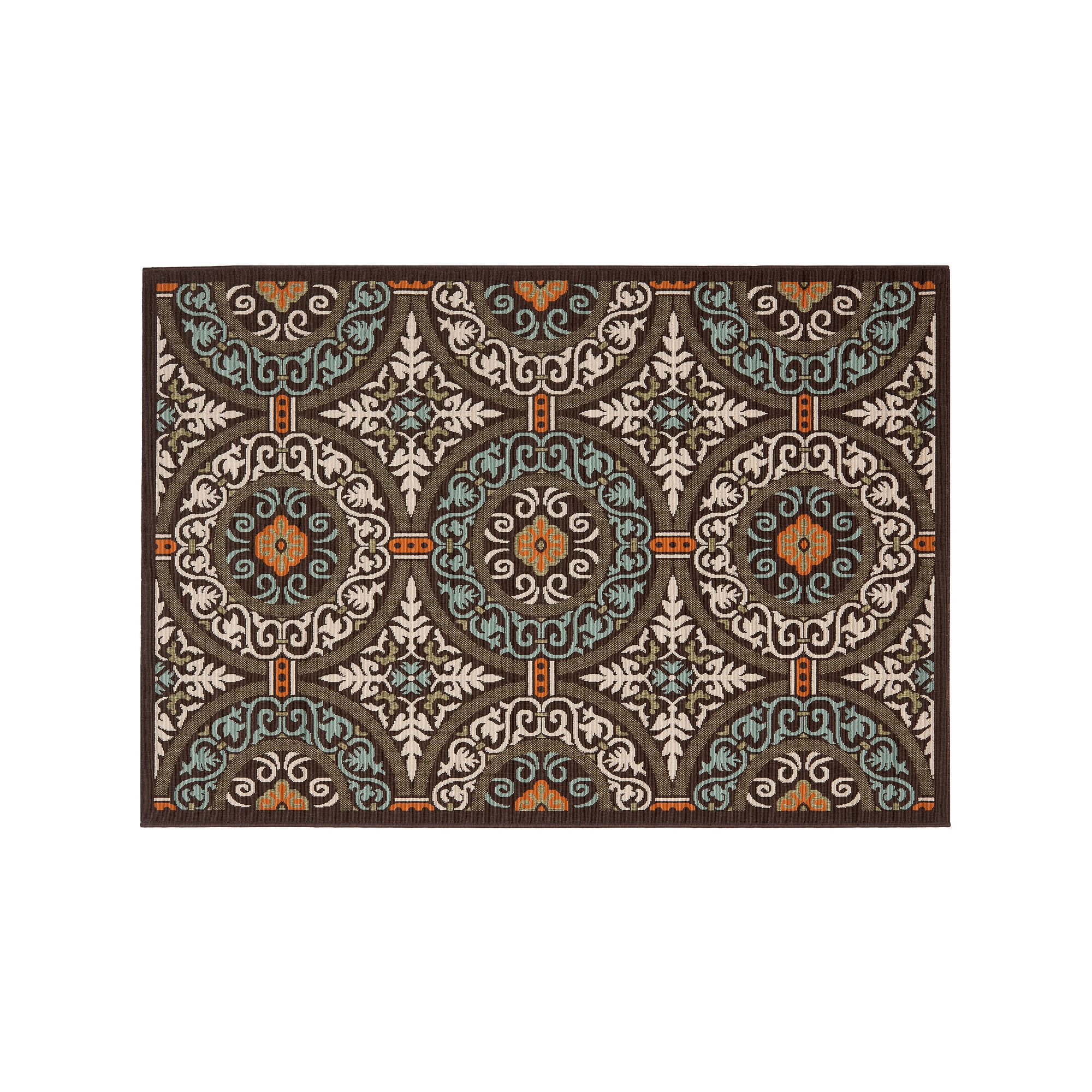 Safavieh Veranda Garden Medallion Indoor Outdoor Rug, Brown Terracotta
