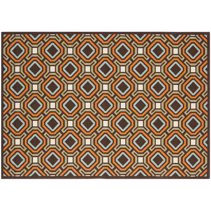 Safavieh Veranda Symmetry Indoor Outdoor Rug, Brown, 8X11 Ft