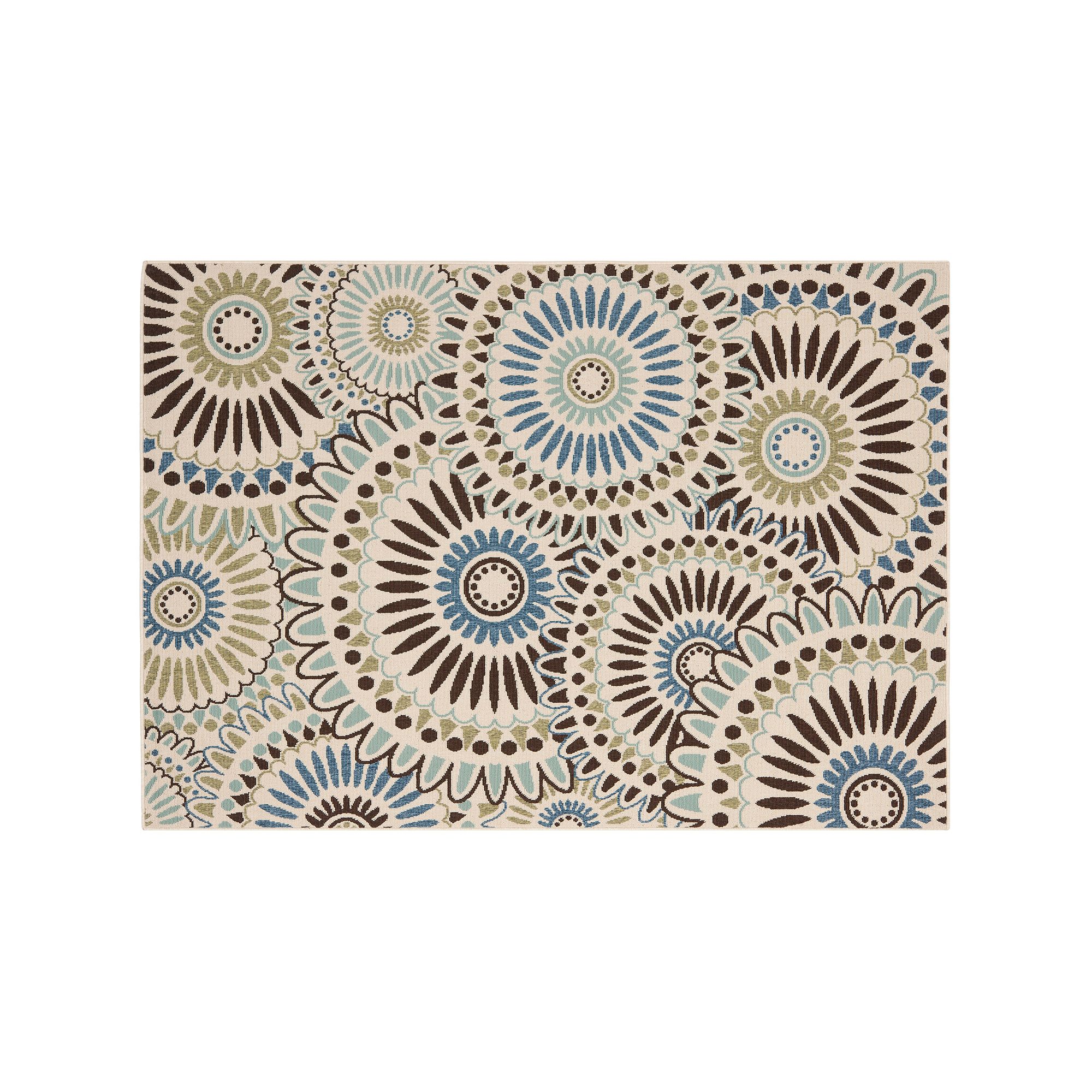 Safavieh Veranda Sunburst Indoor Outdoor Rug, Ivory Blue