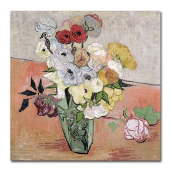 Trademark Fine Art ''Roses and Anemones'' Canvas Wall Art by Vincent van Gogh