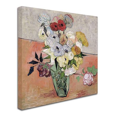 Trademark Fine Art ''Roses and Anemones'' Canvas Wall Art by Vincent van Gogh