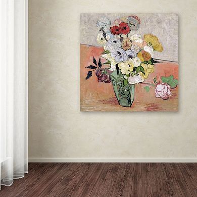 Trademark Fine Art ''Roses and Anemones'' Canvas Wall Art by Vincent van Gogh