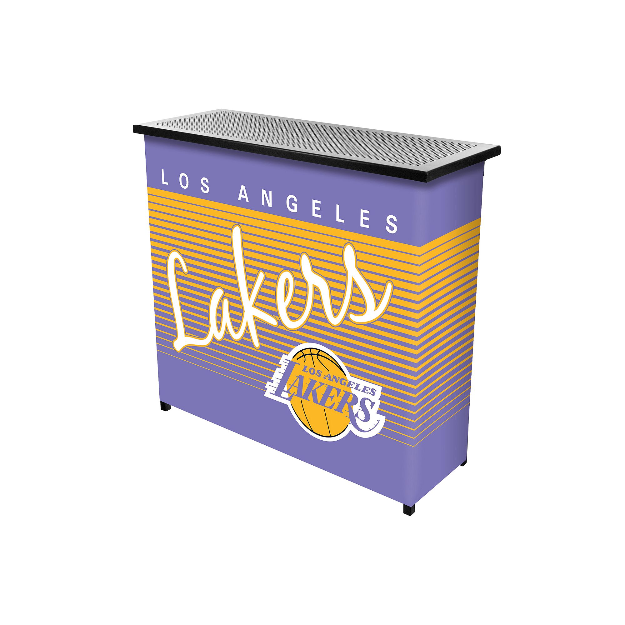 Los Angeles Lakers Hardwood Classics 2-Shelf Portable Bar with Case, Team