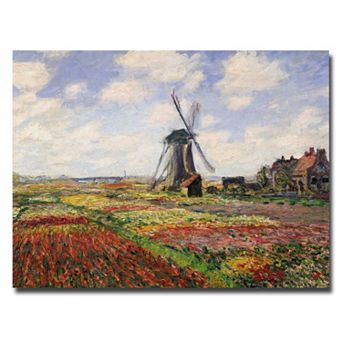 Trademark Fine Art ''Tulip Fields in Holland'' Canvas Wall Art by Claude Monet