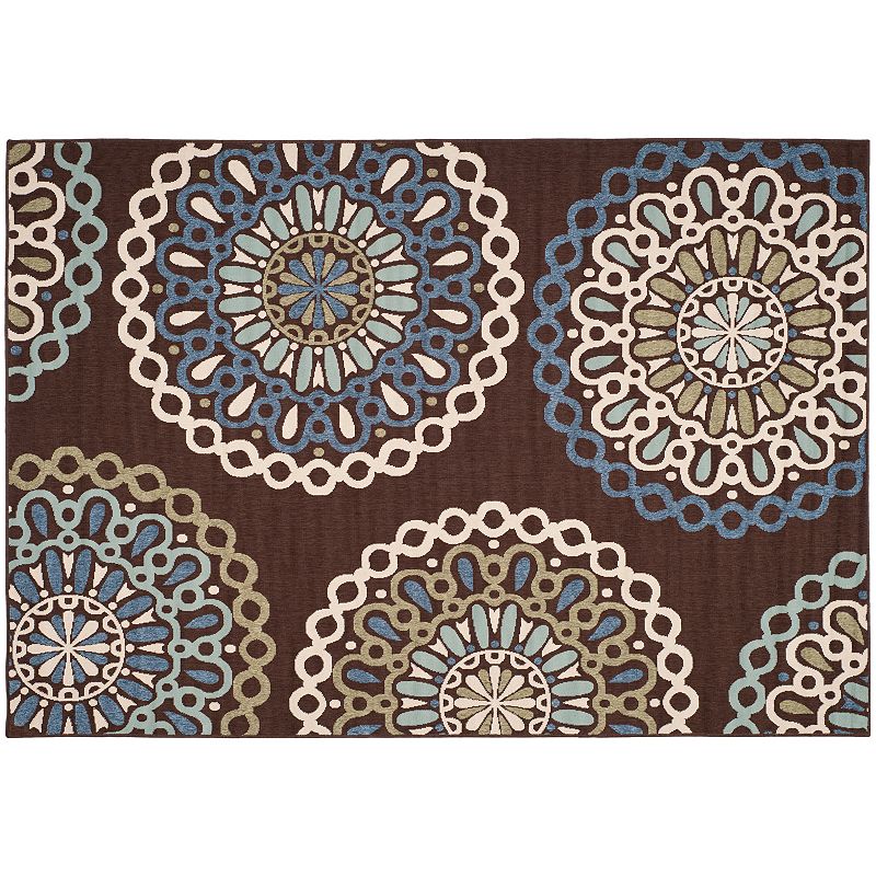 Safavieh Veranda Colordrop Indoor Outdoor Rug, Brown, 6.5X9.5 Ft