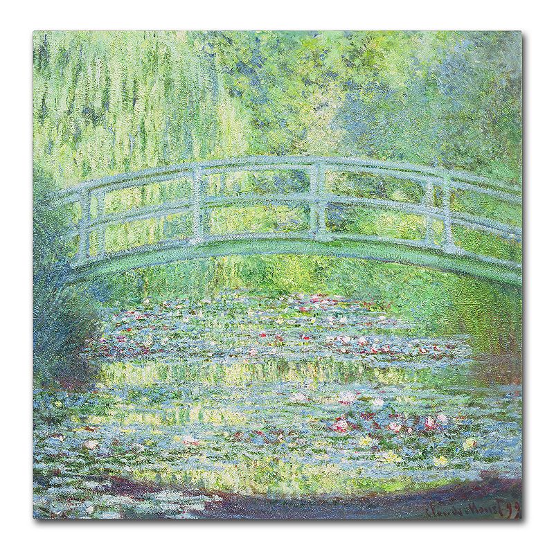 Trademark Fine Art Waterlily Pond The Bridge II Canvas Wall Art by Cla