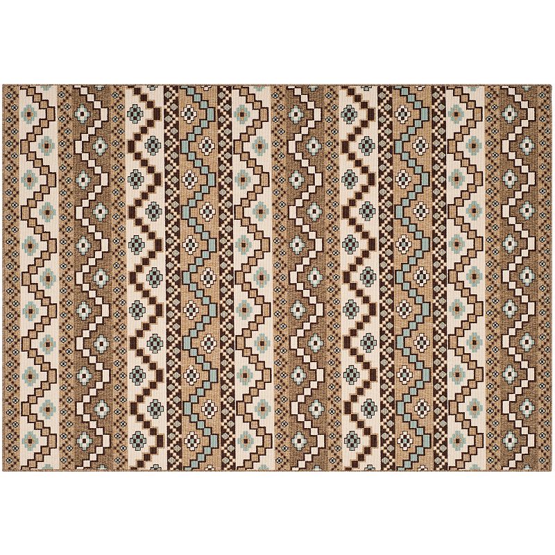 Safavieh Veranda Chevron Tile Indoor Outdoor Rug, White, 6.5X9.5 Ft