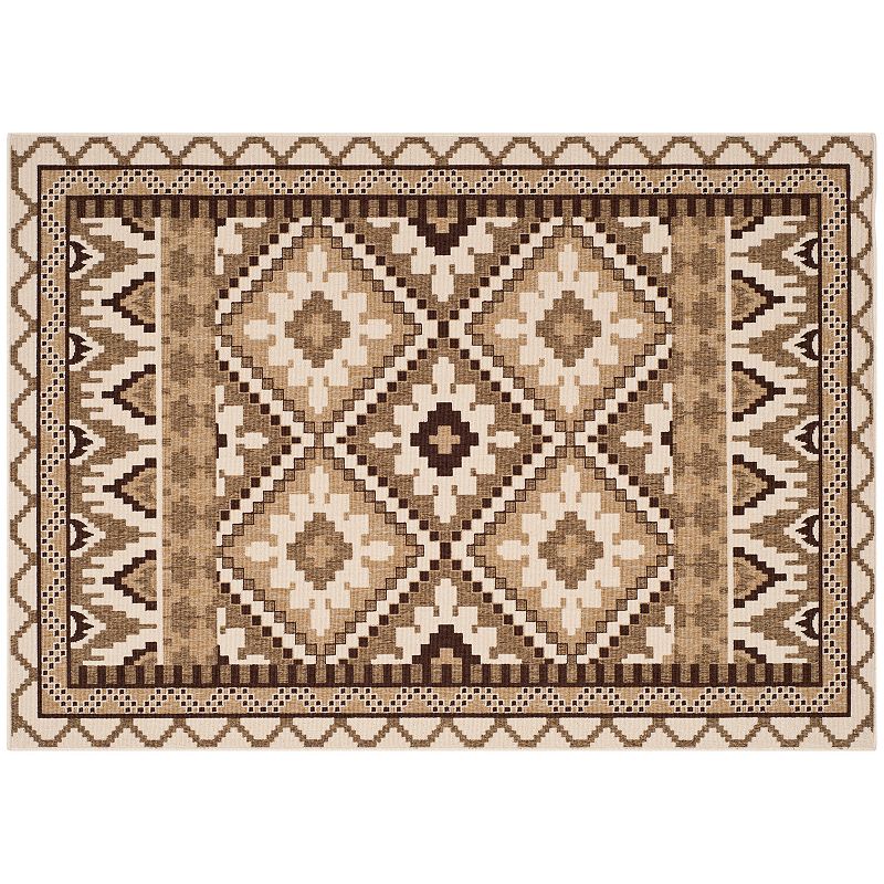 Safavieh Veranda Tribalweave Indoor Outdoor Rug, Brown, 6.5X9.5 Ft