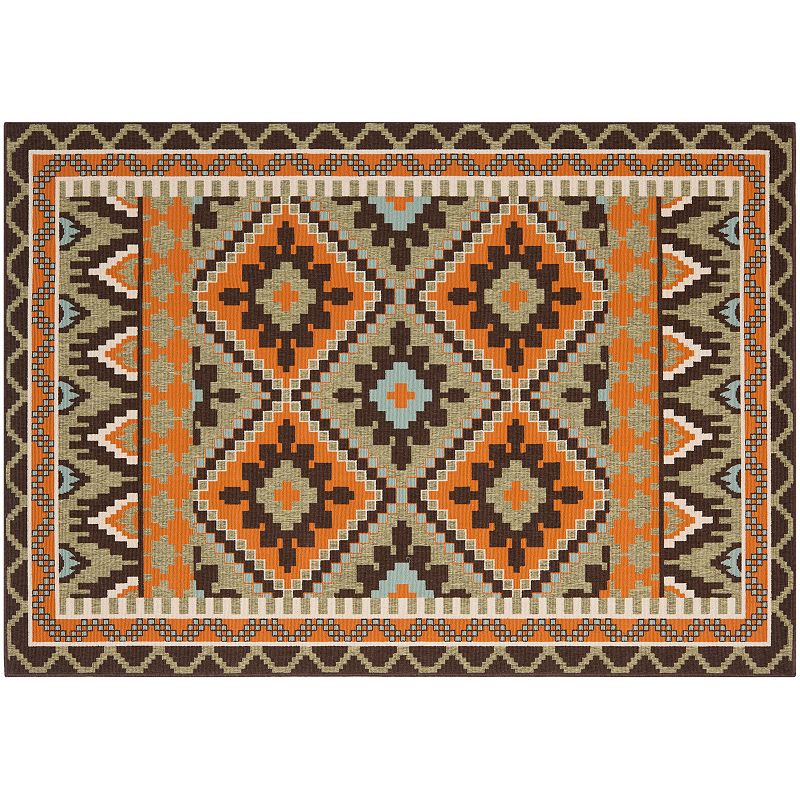 Safavieh Veranda Tribalweave Indoor Outdoor Rug, Green, 6.5X9.5 Ft