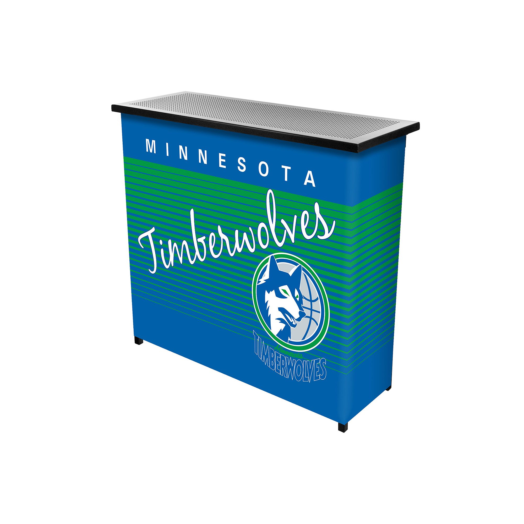 Minnesota Timberwolves Hardwood Classics 2-Shelf Portable Bar with Case, Te