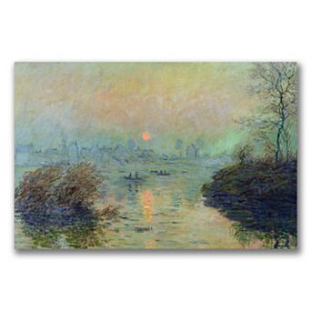 Trademark Fine Art ''Sun Setting over the Seine'' Canvas Wall Art by Claude Monet