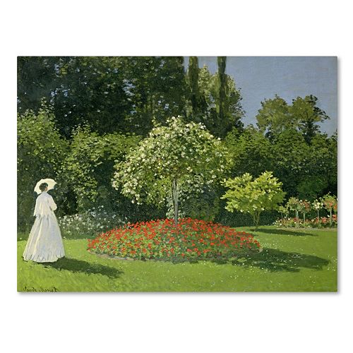 Trademark Fine Art ”Jeanne Marie Lecadre in the Garden” Canvas Wall Art by Claude Monet