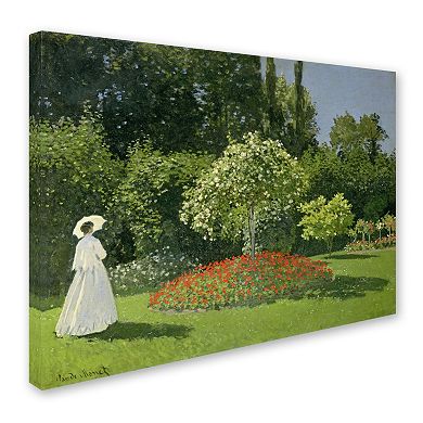 Trademark Fine Art ''Jeanne Marie Lecadre in the Garden'' Canvas Wall Art by Claude Monet