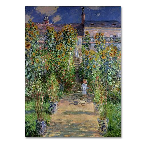 Trademark Fine Art ''The Artist's Garden at Vetheuil'' Canvas Wall Art by Claude Monet
