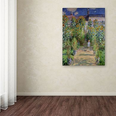 Trademark Fine Art ''The Artist's Garden at Vetheuil'' Canvas Wall Art by Claude Monet