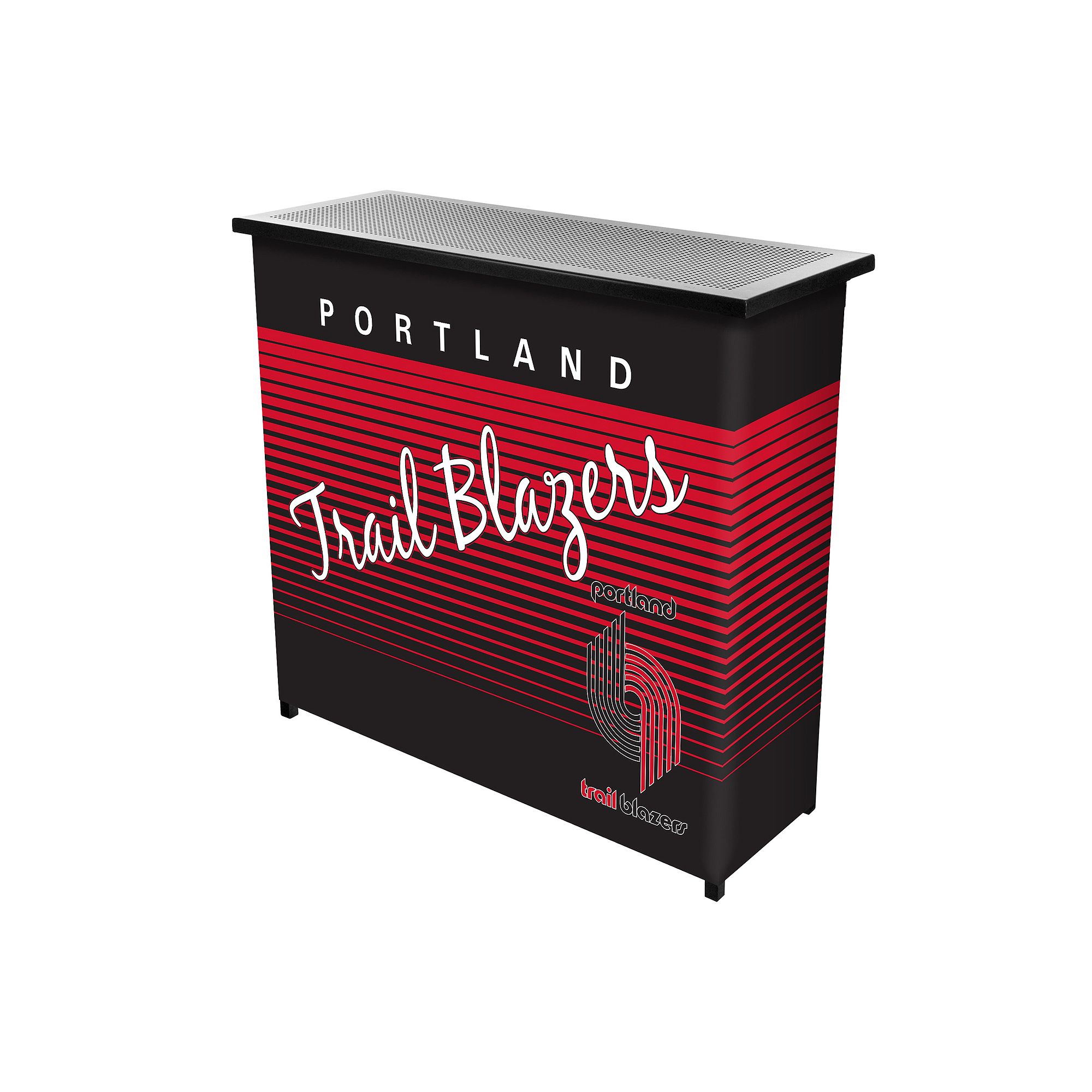 Portland Trail Blazers Hardwood Classics 2-Shelf Portable Bar with Case, Te