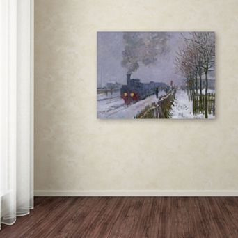 Trademark Fine Art ''Train in the Snow'' Canvas Wall Art by Claude Monet