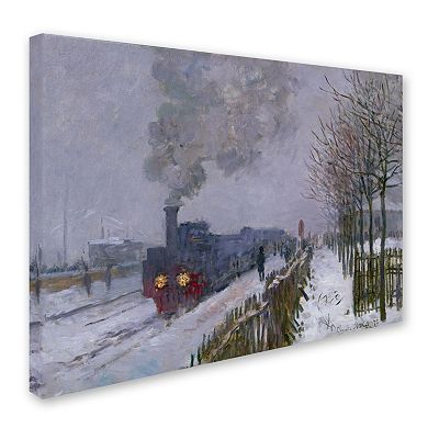 Trademark Fine Art ''Train in the Snow'' Canvas Wall Art by Claude Monet