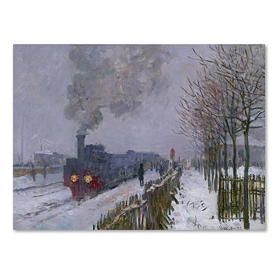 Trademark Fine Art ''Train in the Snow'' Canvas Wall Art by Claude Monet
