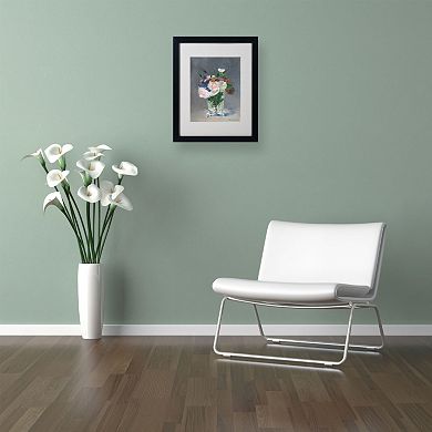 Trademark Fine Art ''Flowers In a Crystal Vase'' Framed Canvas Wall Art