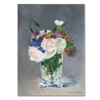 Trademark Fine Art ''Flowers In a Crystal Vase'' Canvas Wall Art