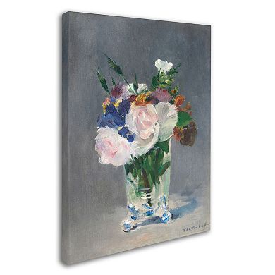 Trademark Fine Art ''Flowers In a Crystal Vase'' Canvas Wall Art