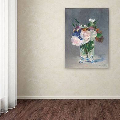 Trademark Fine Art ''Flowers In a Crystal Vase'' Canvas Wall Art