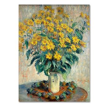 Trademark Fine Art ''Jerusalem Artichoke Flowers'' Canvas Wall Art by Claude Monet